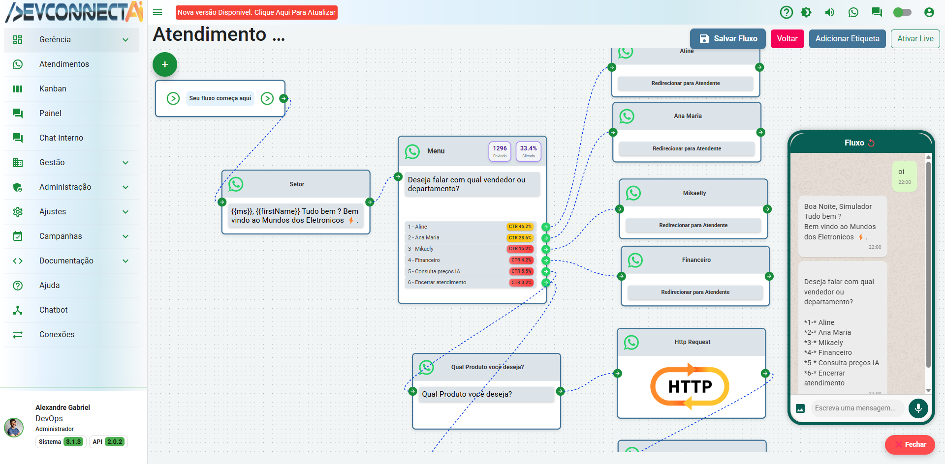 Construtor de Fluxos